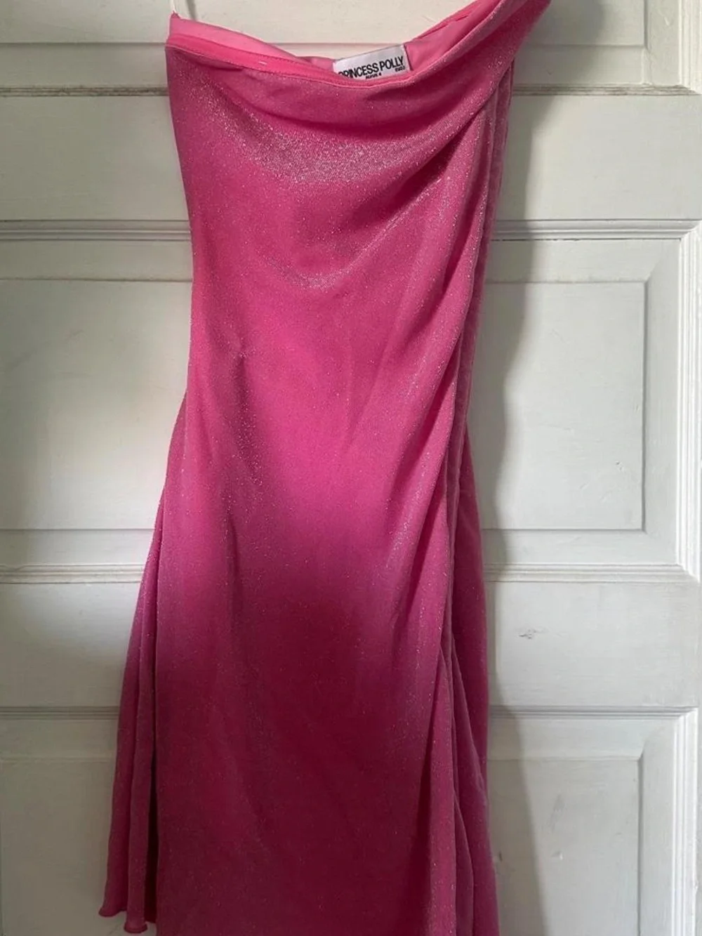 Strapless Pink Ruched Mini Dress - Picture 3 of 3